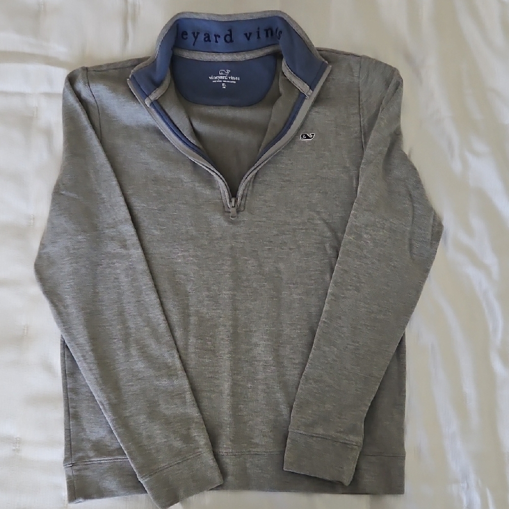 Vineyard Vines Boy's Gray 1/4 Zip-Up Sweater